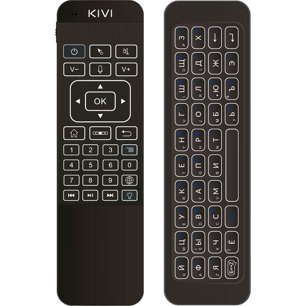 Пульт инфракрасный для ТВ с подсветкой KIVI K2 QWERTY клавиатура 2.4G Black - изображение 4