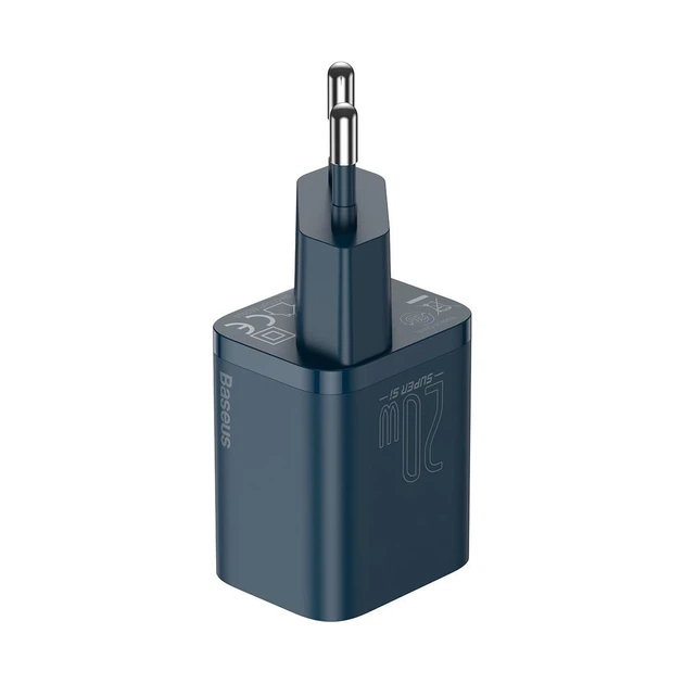 Мережевий зарядний пристрій Baseus Super Silicone PD 20W USB-C Blue (CCSUP-B03) - зображення 3