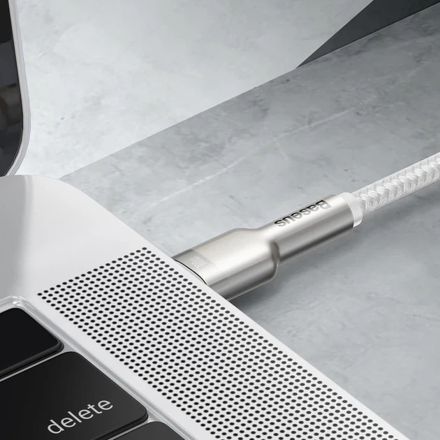 Кабель Baseus Cafule Metal USB-C to USB-C 2m White (CATJK-D02) - Фото 8 Кабель Baseus Cafule Metal USB-C to USB-C 2m White (CATJK-D02) - зображення 8