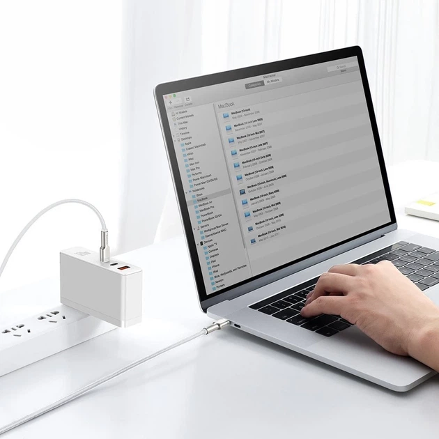 Кабель Baseus Cafule Metal USB-C to USB-C 2m White (CATJK-D02) - Фото 9 Кабель Baseus Cafule Metal USB-C to USB-C 2m White (CATJK-D02) - зображення 9