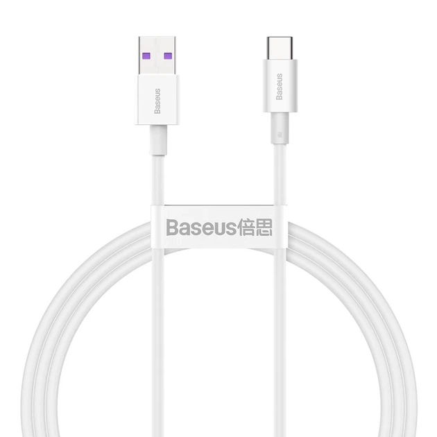 Кабель Baseus Superior Series Fast Charging USB-A to USB-C 1m White (CATYS-02) - Фото 1 Кабель Baseus Superior Series Fast Charging USB-A to USB-C 1m White (CATYS-02) - зображення 1