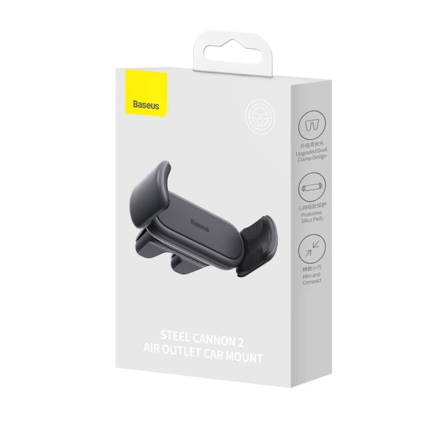 Автотримач Baseus Steel Cannon 2 Car holder to Ventilation Grid Black (SUGP000001) - зображення 5
