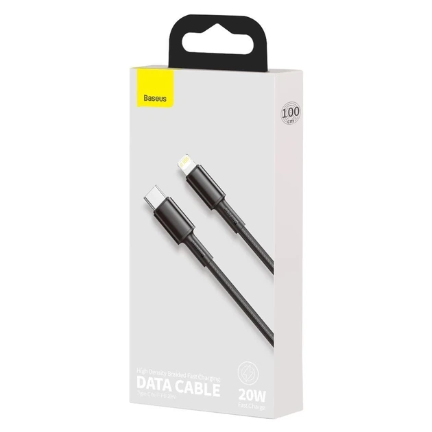 Кабель Baseus High Density Braided USB-C to Lightning 1m Black (CATLGD-01) - Фото 5 Кабель Baseus High Density Braided USB-C to Lightning 1m Black (CATLGD-01) - изображение 5