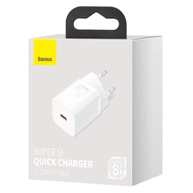 Мережевий зарядний пристрій Baseus Super Si 25W USB-C White (CCSP020102) - Фото 5 Мережевий зарядний пристрій Baseus Super Si 25W USB-C White (CCSP020102) - зображення 5
