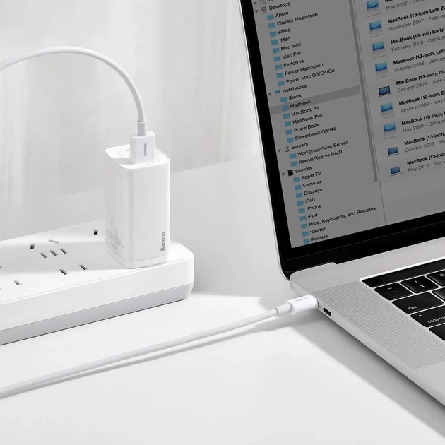 Кабель Baseus Superior Series Fast Charging USB-A to USB-C 1m White (CATYS-02) - Фото 10 Кабель Baseus Superior Series Fast Charging USB-A to USB-C 1m White (CATYS-02) - зображення 10