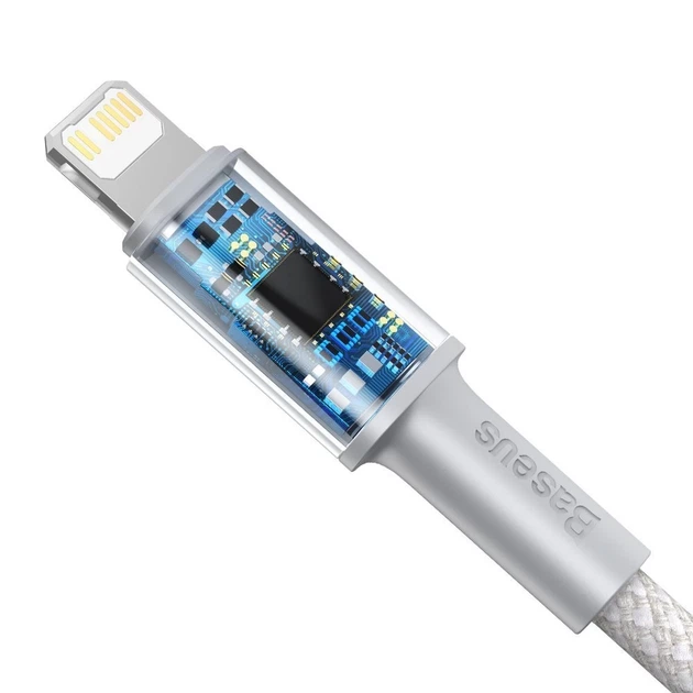Кабель Baseus High Density Braided USB-C to Lightning 1m White (CATLGD-02) - Фото 4 Кабель Baseus High Density Braided USB-C to Lightning 1m White (CATLGD-02) - изображение 4