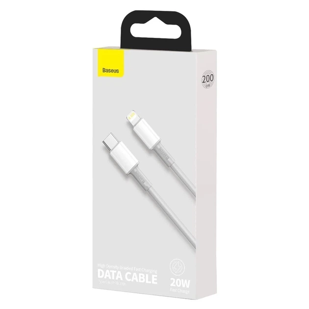 Кабель Baseus High Density Braided USB-C to Lightning 2m White (CATLGD-A02) - зображення 5