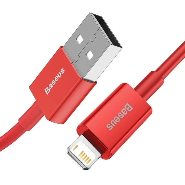Кабель Baseus Superior Series Fast Charging USB-A to Lightning 1m Red (CALYS-A09) - Фото 2 Кабель Baseus Superior Series Fast Charging USB-A to Lightning 1m Red (CALYS-A09) - зображення 2
