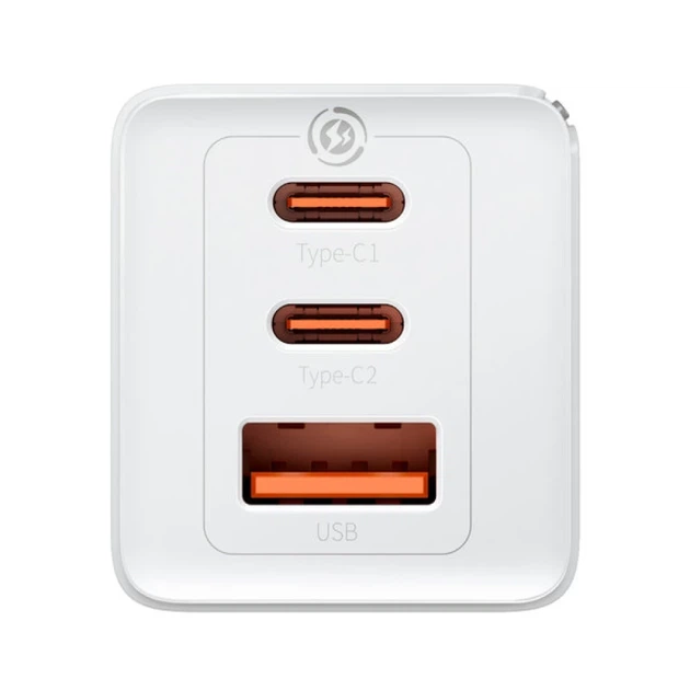 Мережевий зарядний пристрій Baseus GaN5 Pro FC 65W 2xUSB-C | USB-A with USB-C to USB-C Cable White (CCGP120202) - зображення 4