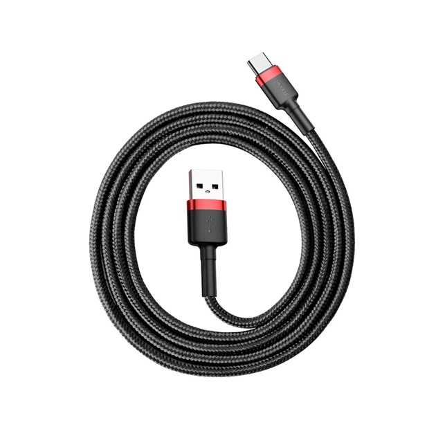 Кабель Baseus Cafule USB-A to USB-C 1m Black/Red (CATKLF-B91) - изображение 8