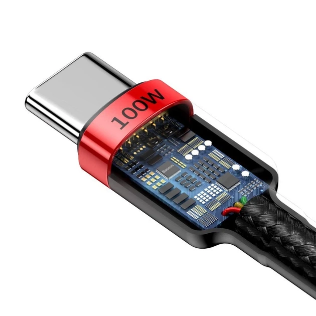 Кабель Baseus Cafule USB-C to USB-C 2m Black (CATKLF-AL91) - Фото 5 Кабель Baseus Cafule USB-C to USB-C 2m Black (CATKLF-AL91) - зображення 5