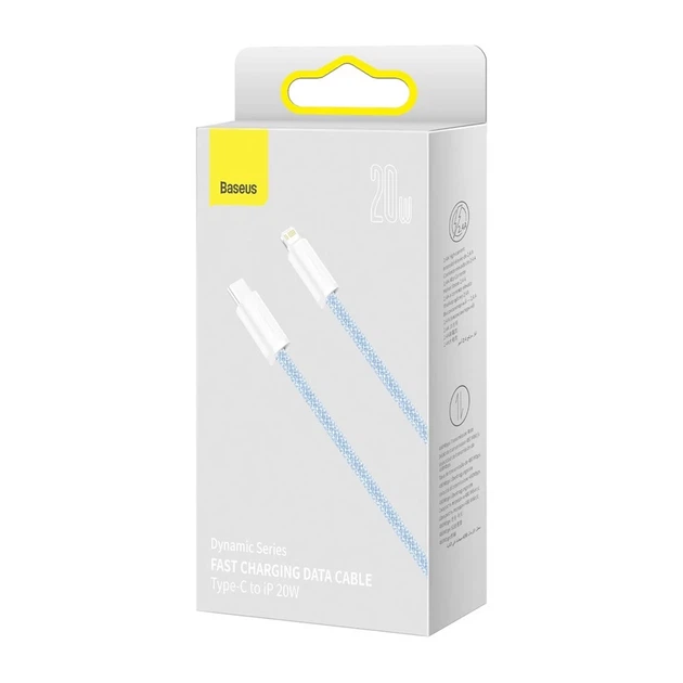 Кабель Baseus Dynamic Series USB-C to Lightning 1m Blue (CALD000003) - Фото 5 Кабель Baseus Dynamic Series USB-C to Lightning 1m Blue (CALD000003) - зображення 5