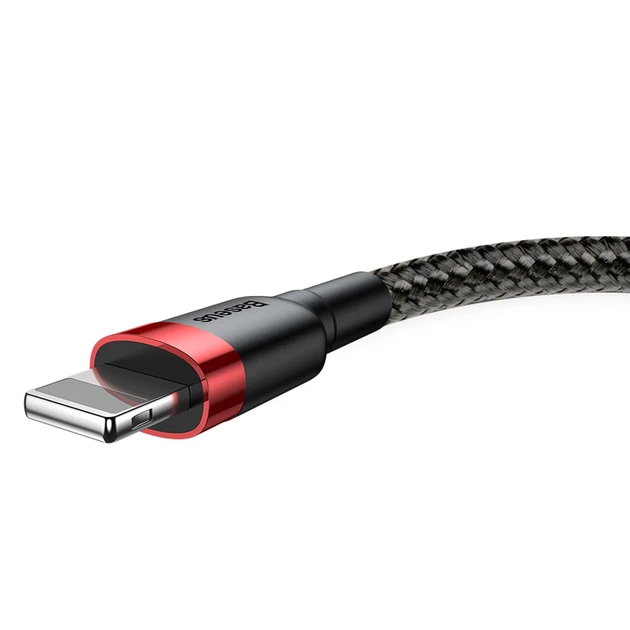 Кабель Baseus Kevlar Cable USB for Lightning 1.5A 2M Red+Black (CALKLF-C19) - зображення 2