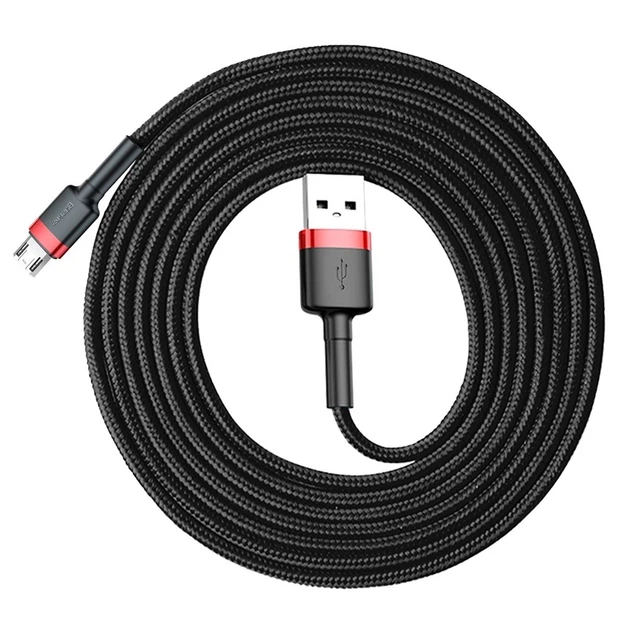 Кабель Baseus Cafule USB-A to Micro-USB 2m Black/Red (CAMKLF-C91) - Фото 3 Кабель Baseus Cafule USB-A to Micro-USB 2m Black/Red (CAMKLF-C91) - зображення 3