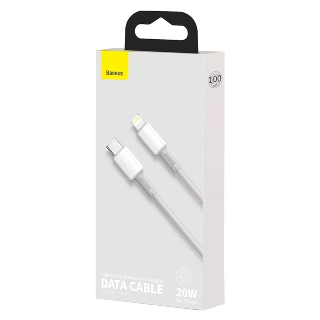 Кабель Baseus High Density Braided USB-C to Lightning 1m White (CATLGD-02) - Фото 5 Кабель Baseus High Density Braided USB-C to Lightning 1m White (CATLGD-02) - изображение 5