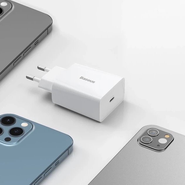 Сетевое зарядное устройство Baseus Speed Mini PD 20W USB-C White (CCFS-SN02) - Фото 8 Сетевое зарядное устройство Baseus Speed Mini PD 20W USB-C White (CCFS-SN02) - изображение 8