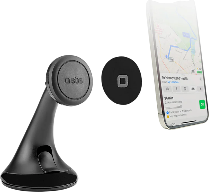 Uchwyt samochodowy do telefonu SBS Magnetic car holder with Wide Line suction cup Black (TESUPPWINDWIDEK) - obraz 3