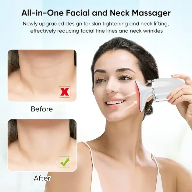 Микротоковый массажер для лица и шеи UWALK Photon Neck Massager White (Model 3201) - изображение 6