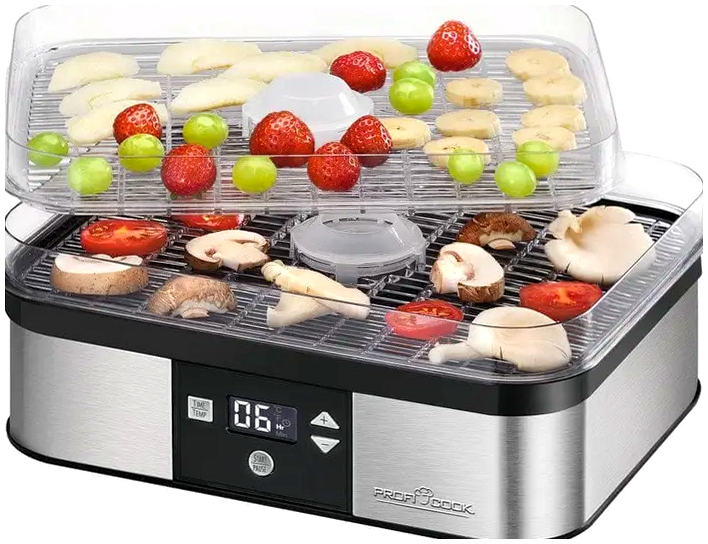 Сушка для овощей и фруктов 4 секции 350 Вт для дома Profi Cook HE0776 - изображение 2