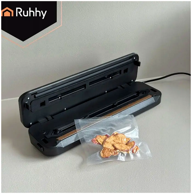 Вакуумный упаковщик 2 в 1 с весами 120 Вт для кухни черный RUHHY KT3249 - изображение 3