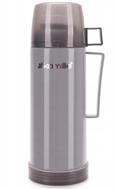 Термос Kamille KM-2070 450 мл пластиковый со стеклянной колбой с крышкой-чашкой серый - Фото 1 Термос Kamille KM-2070 450 мл пластиковый со стеклянной колбой с крышкой-чашкой серый - изображение 1