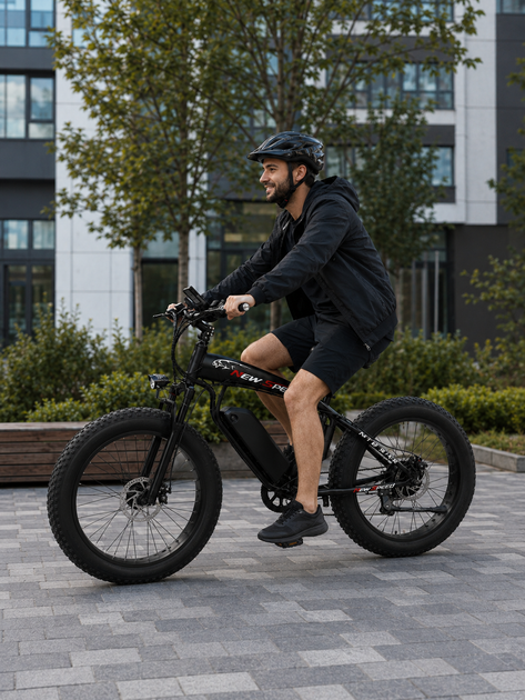Велосипед електричний потужний електро фетбайк велосипед для дорослих fatbike електровелосипед з рамою на акумуляторі з дисплеєм фарою широкими колесами гірський чоловічий для міста села бездоріжжя Shimano 1000W 48v 13Ah New Speed Чорний 74067 - Фото 11 Велосипед електричний потужний електро фетбайк велосипед для дорослих fatbike електровелосипед з рамою на акумуляторі з дисплеєм фарою широкими колесами гірський чоловічий для міста села бездоріжжя Shimano 1000W 48v 13Ah New Speed Чорний 74067 - зображення 11