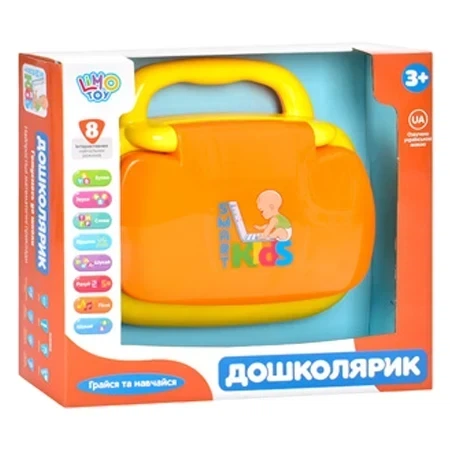 Интерактивная игрушка Детский обучающий Ноутбук Дошкольник 8 режимов Limo Toy Оранжевый - изображение 6
