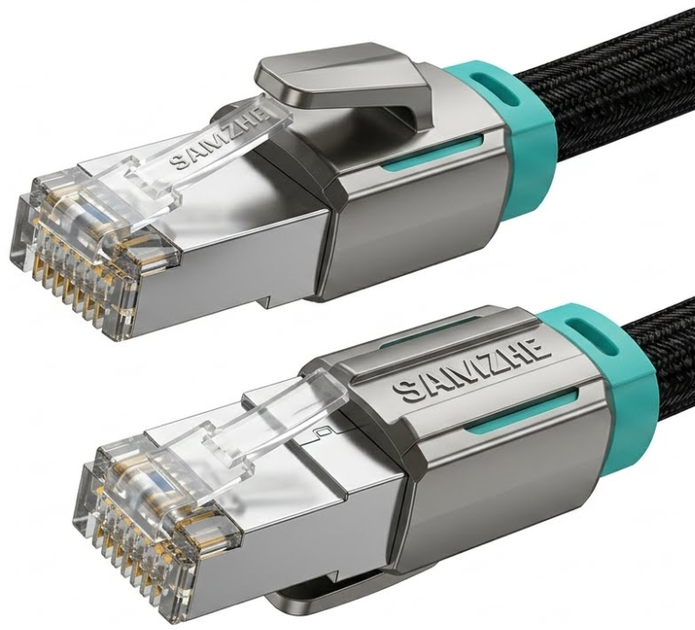 Патч-корд SAMZHE CAT8 ігровий 10 Гбіт/с RJ45 8 м Black - Фото 1 Патч-корд SAMZHE CAT8 ігровий 10 Гбіт/с RJ45 8 м Black - зображення 1