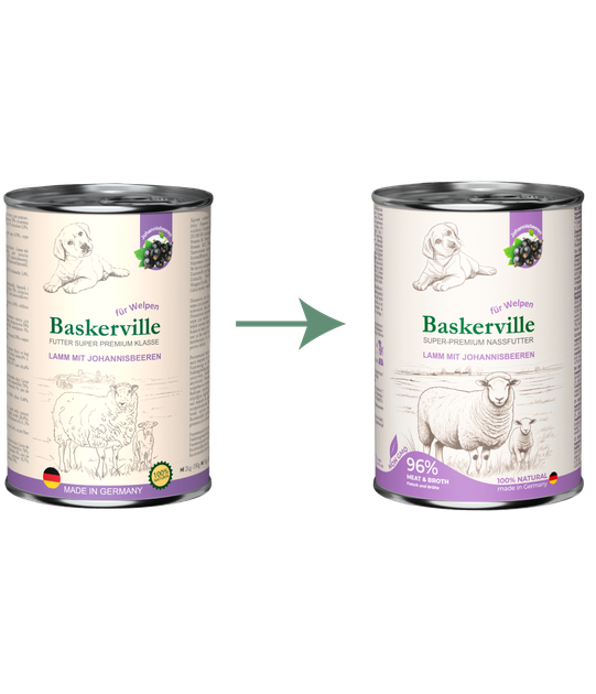 Консервированный корм Baskerville Super Premium Ягненок со смородиной для щенков 400 г (4250231541780) - Фото 2 Консервированный корм Baskerville Super Premium Ягненок со смородиной для щенков 400 г (4250231541780) - изображение 2