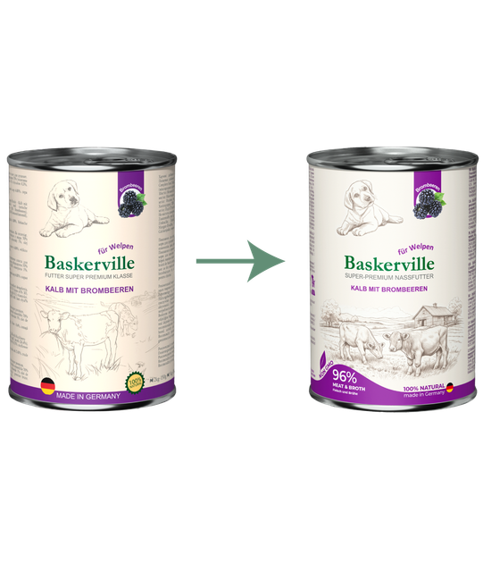 Консервований корм Baskerville Super Premium Телятина з ожиною для цуценят 400 г (4250231541773) - зображення 2
