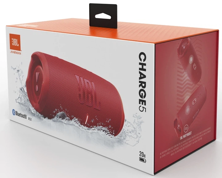 Портативна колонка JBL Charge 5 40W Red (JBLCHARGE5RED) - Фото 2 Портативна колонка JBL Charge 5 40W Red (JBLCHARGE5RED) - зображення 2