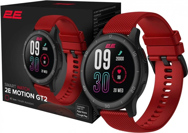 Смарт-часы 2E Motion GT2 47 мм Black/Red (2E-CWW21BKRD-WS) - изображение 2