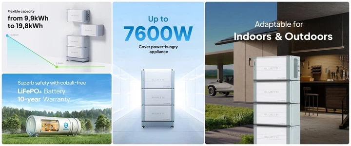 Система зберігання енергії BLUETTI EP760 + 2xB500 9920Wh | 7600W Power Kit - Фото 6 Система зберігання енергії BLUETTI EP760 + 2xB500 9920Wh | 7600W Power Kit - изображение 6