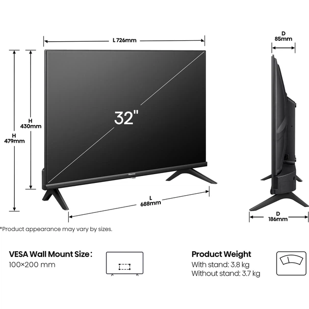 Телевізор Hisense 32A4Q 32" LED HD (20016098) UA [144171 - изображение 2