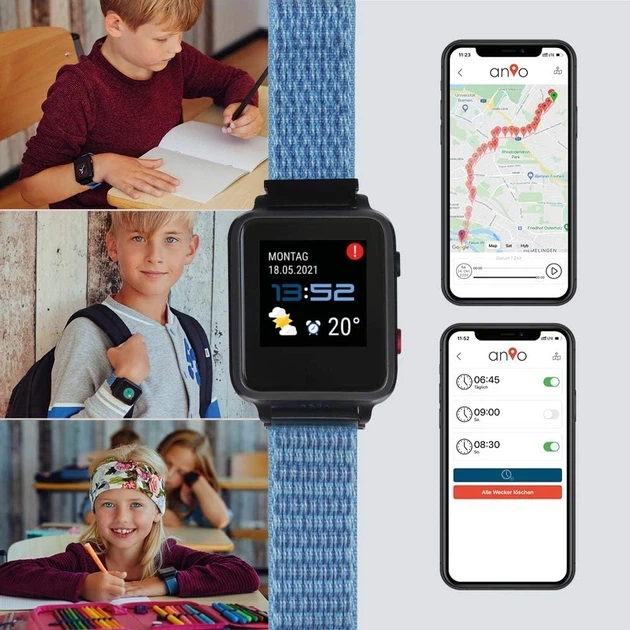 Дитячий смарт-годинник Anio 5 33mm / nanoSIM / GPS / Wi-Fi / Bluetooth / Пилозахист IP67 / Blue b2 - Фото 7 Дитячий смарт-годинник Anio 5 33mm / nanoSIM / GPS / Wi-Fi / Bluetooth / Пилозахист IP67 / Blue b2 - изображение 7