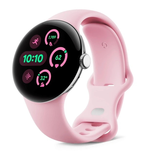 Смарт-годинник Google Pixel Watch 3 41 mm LTE Polished Silver Aluminum Case/Rose Quartz Active Band - Фото 1 Смарт-годинник Google Pixel Watch 3 41 mm LTE Polished Silver Aluminum Case/Rose Quartz Active Band - зображення 1