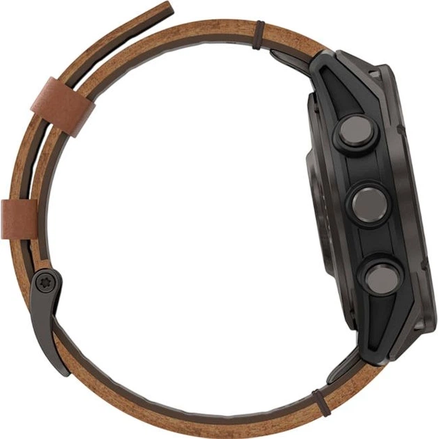 Смарт-годинник GARMIN Fenix 8 Pro 47mm AMOLED Carbon Gray DLC Titanium with Chestnut Leather Band (010-03198-40) - Фото 7 Смарт-годинник GARMIN Fenix 8 Pro 47mm AMOLED Carbon Gray DLC Titanium with Chestnut Leather Band (010-03198-40) - изображение 7