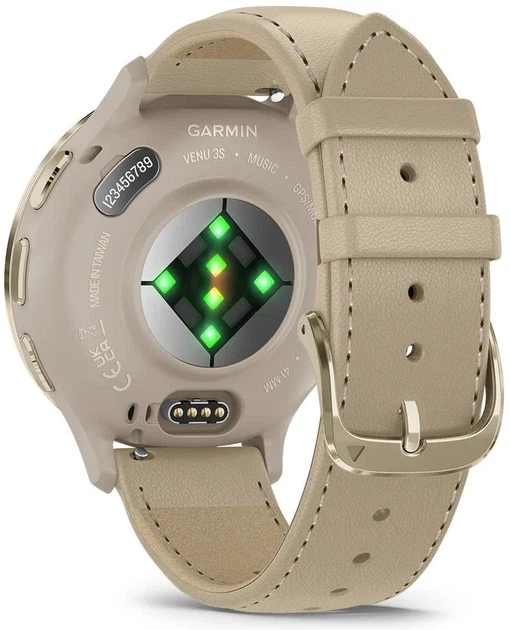 Смарт-годинник GARMIN Venu 3S Soft Gold S. Steel Bezel w. French Gray Case and Leather Band (010-02785-55) - Фото 2 Смарт-годинник GARMIN Venu 3S Soft Gold S. Steel Bezel w. French Gray Case and Leather Band (010-02785-55) - изображение 2