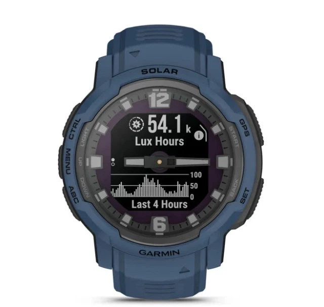 Смарт-годинник GARMIN Instinct Crossover Solar Tidal Blue (010-02730-12/02) - Фото 3 Смарт-годинник GARMIN Instinct Crossover Solar Tidal Blue (010-02730-12/02) - изображение 3