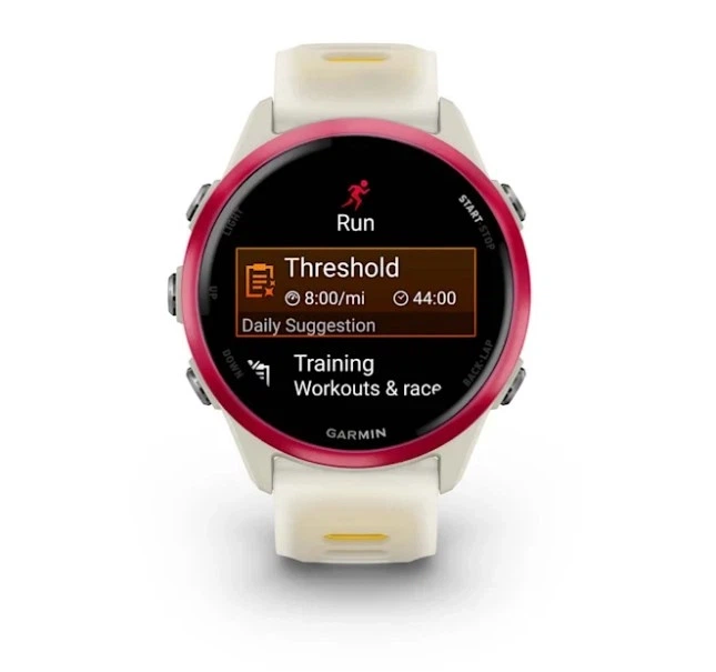 Смарт-годинник GARMIN Forerunner 570 42mm Raspberry Aluminum with Translucent Bone/Mango Band (010-02970-02/42) - Фото 3 Смарт-годинник GARMIN Forerunner 570 42mm Raspberry Aluminum with Translucent Bone/Mango Band (010-02970-02/42) - изображение 3