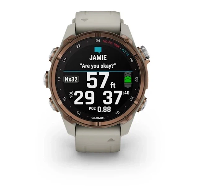 Смарт-годинник GARMIN Descent Mk3i 43 mm Bronze PVD Titanium with French Gray Silicone Band (010-02753-13/14) - изображение 3