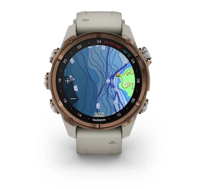 Смарт-годинник GARMIN Descent Mk3i 43 mm Bronze PVD Titanium with French Gray Silicone Band (010-02753-13/14) - изображение 7