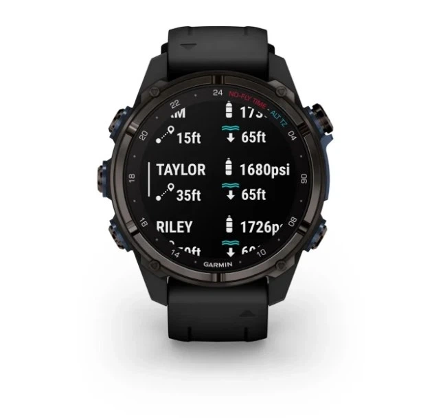 Смарт-годинник GARMIN Descent Mk3i 43 mm Carbon Gray DLC Titanium w. Black Silicone Band (010-02753-10/11) - Фото 5 Смарт-годинник GARMIN Descent Mk3i 43 mm Carbon Gray DLC Titanium w. Black Silicone Band (010-02753-10/11) - зображення 5