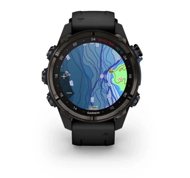 Смарт-годинник GARMIN Descent Mk3i 43 mm Carbon Gray DLC Titanium w. Black Silicone Band (010-02753-10/11) - Фото 7 Смарт-годинник GARMIN Descent Mk3i 43 mm Carbon Gray DLC Titanium w. Black Silicone Band (010-02753-10/11) - зображення 7