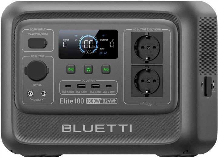 Зарядна станція Bluetti Elite 100 V2 / 1800 Вт / 1024 Вт⋅год / LiFePO4 (P-EL100V2-EU-GY-BL-010) - изображение 3
