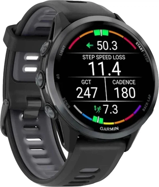 Смарт-часи Garmin Forerunner 970 Carbon Gray DLC Titanium w. Black Case and Black/Translucent W. Band (010-02969-00/10) Refurbished - Фото 3 Смарт-часи Garmin Forerunner 970 Carbon Gray DLC Titanium w. Black Case and Black/Translucent W. Band (010-02969-00/10) Refurbished - зображення 3