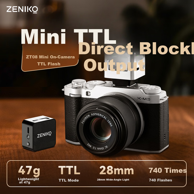 ZENIKO ZT08N Nikon версія чорний міні TTL спалах на камері автоматичний вимір DSLR бездзеркальна камера гарячий башмак портативний заповнюючий світло відкритий тривалий час роботи від батареї - зображення 5