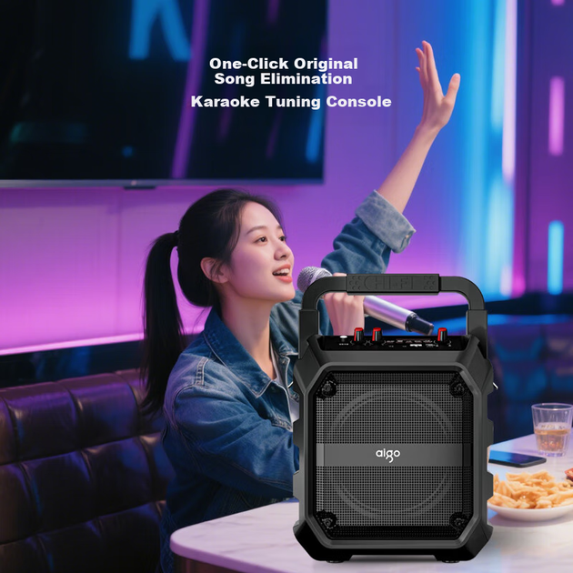 Беспроводная Bluetooth-колонка Aiguozhe T52 Lite, мощная система для уличных танцев, компактное домашнее радио, портативная ручная колонка для уличных торговцев и рыночных прилавков, с функциями сбора денег и голосового оповещения. - изображение 7