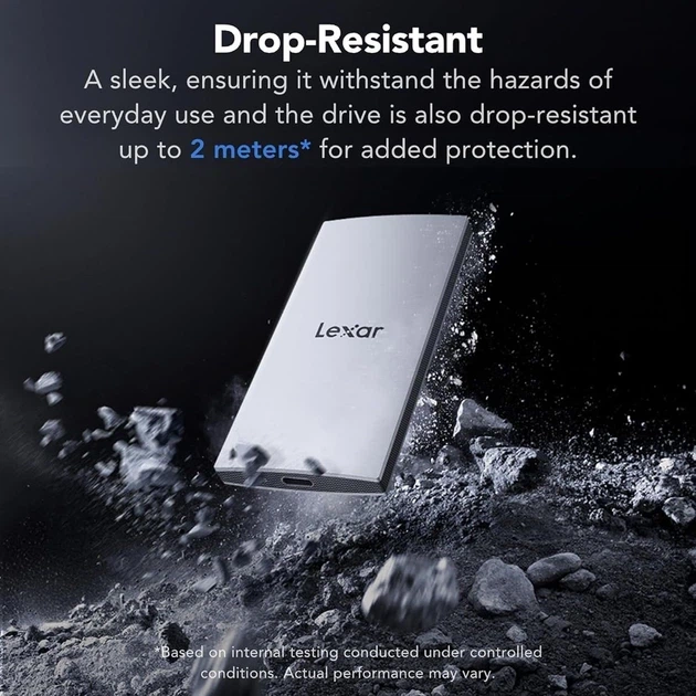 Зовнішній SSD накопичувач Lexar ES3 External 1TB Silver (LES3XXX001T-RNSNG) [151706 - изображение 10