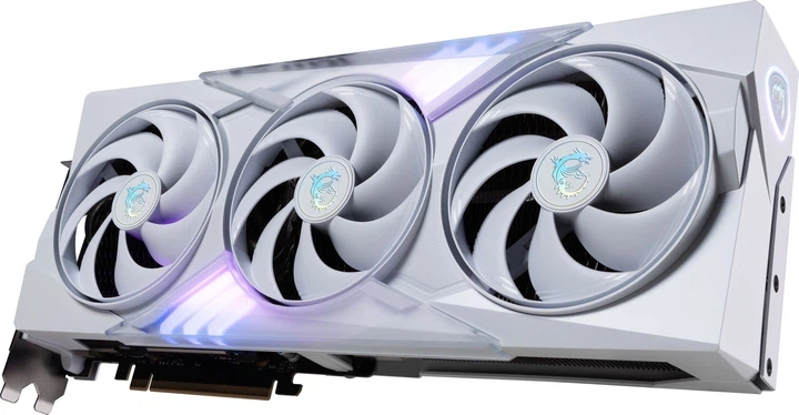 Відеокарта MSI PCI-Ex GeForce RTX 5080 GAMING TRIO OC WHITE 16GB GDDR7 (256bit) (2715/30000) (HDMI, 3 x DisplayPort) (RTX 5080 16G GAMING TRIO OC WHITE) - Фото 3 Відеокарта MSI PCI-Ex GeForce RTX 5080 GAMING TRIO OC WHITE 16GB GDDR7 (256bit) (2715/30000) (HDMI, 3 x DisplayPort) (RTX 5080 16G GAMING TRIO OC WHITE) - изображение 3